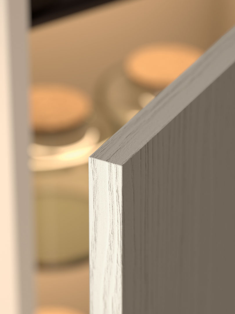 Detail drevených dvierok kuchyne BRERA s prirodzenou kresbou dreva